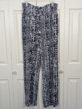 Three Dots: Rayon Pants - Navy/White - Size XL